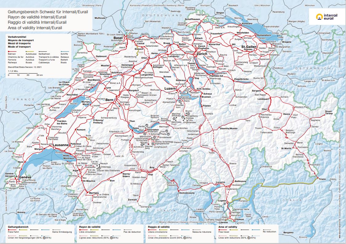鉄道で行くスイス（料金：€185～） | スイスの鉄道路線 | Eurail.com